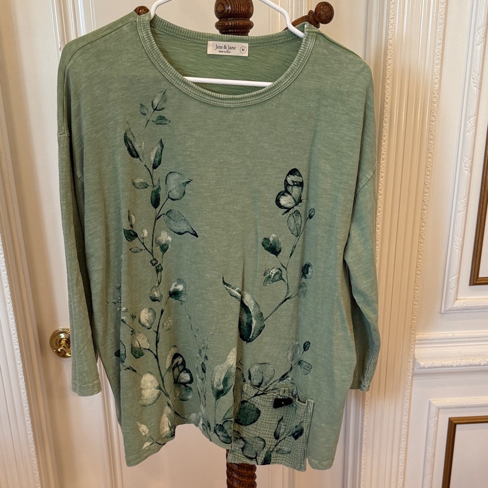 Floral Green Women's Top